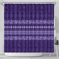 Fiji Marau na Kerisimasi Shower Curtain Purple Tapa Masi Inspired Christmas LT9 - Polynesian Pride