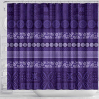 Fiji Marau na Kerisimasi Shower Curtain Purple Tapa Masi Inspired Christmas LT9 - Polynesian Pride