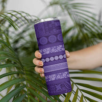 Fiji Marau na Kerisimasi Skinny Tumbler Purple Tapa Masi Inspired Christmas LT9 - Polynesian Pride