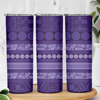 Fiji Marau na Kerisimasi Skinny Tumbler Purple Tapa Masi Inspired Christmas LT9 - Polynesian Pride