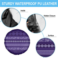 Fiji Marau na Kerisimasi Spare Tire Cover Purple Tapa Masi Inspired Christmas - Polynesian Pride