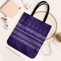 Fiji Marau na Kerisimasi Tote Bag Purple Tapa Masi Inspired Christmas LT9 Black Strap One Size Purple - Polynesian Pride
