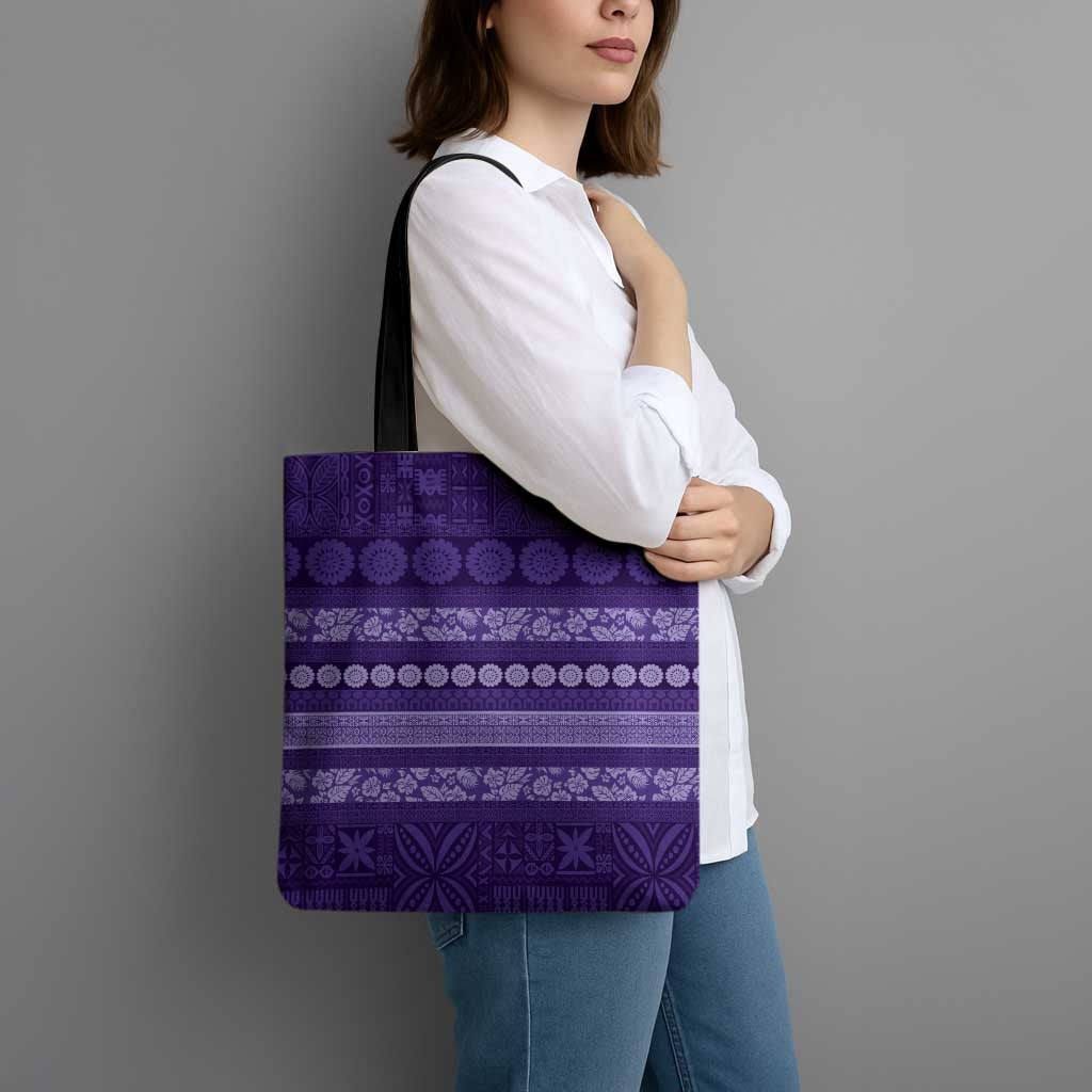 Fiji Marau na Kerisimasi Tote Bag Purple Tapa Masi Inspired Christmas LT9 - Polynesian Pride