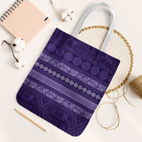 Fiji Marau na Kerisimasi Tote Bag Purple Tapa Masi Inspired Christmas LT9 White Strap One Size Purple - Polynesian Pride