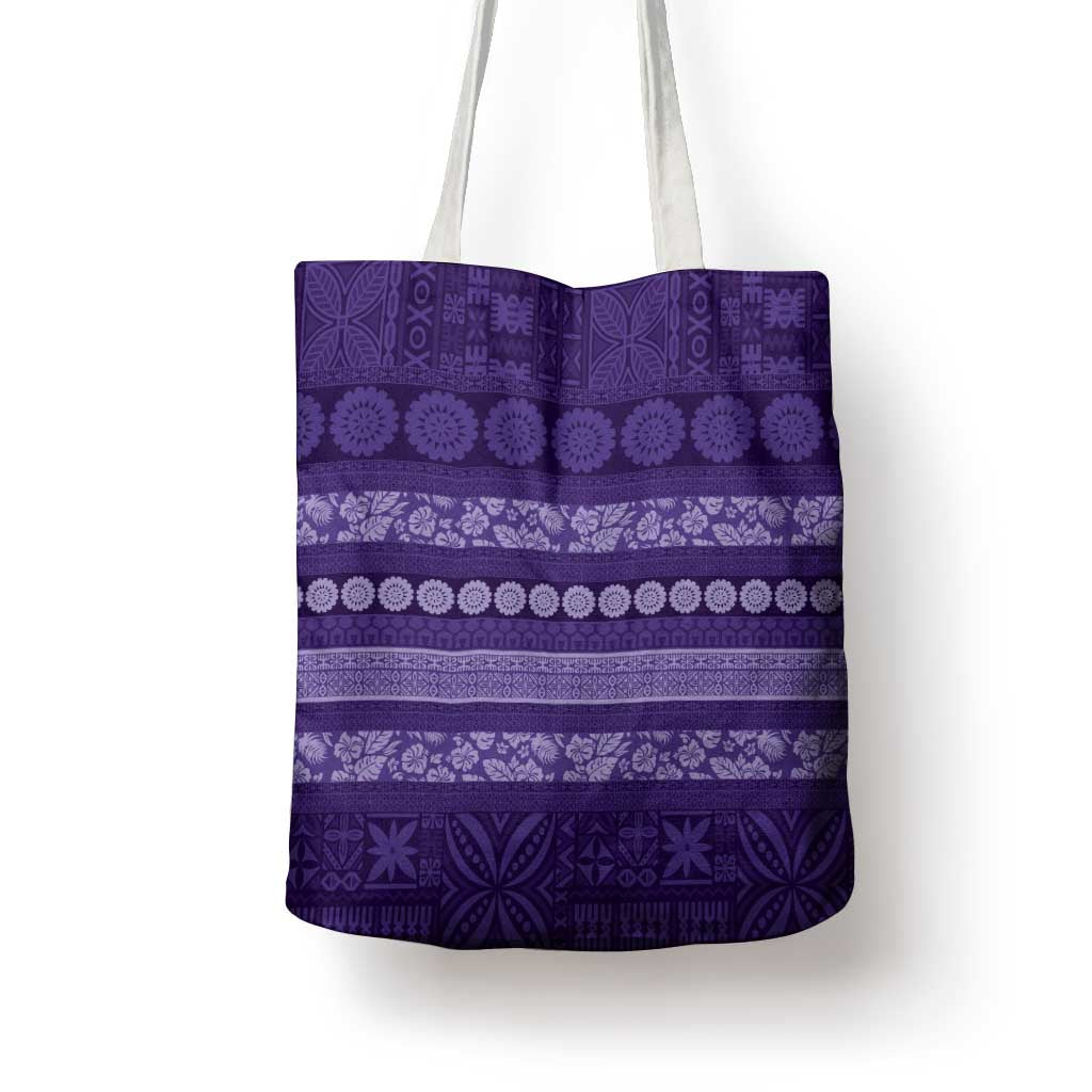 Fiji Marau na Kerisimasi Tote Bag Purple Tapa Masi Inspired Christmas LT9 - Polynesian Pride