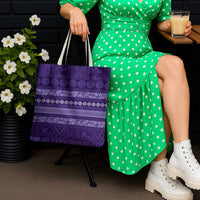 Fiji Marau na Kerisimasi Tote Bag Purple Tapa Masi Inspired Christmas LT9 - Polynesian Pride