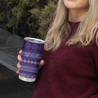 Fiji Marau na Kerisimasi Tumbler Cup Purple Tapa Masi Inspired Christmas - Polynesian Pride