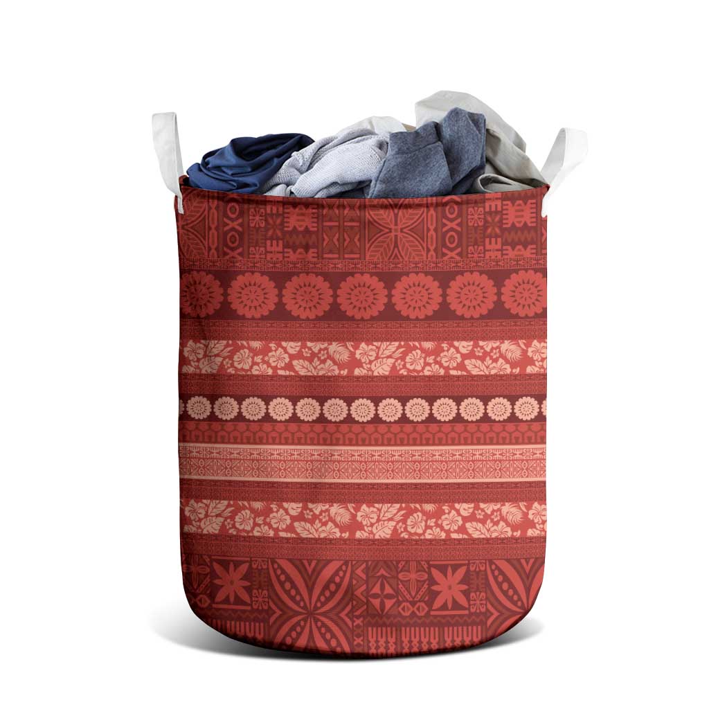 Fiji Marau na Kerisimasi Laundry Basket Red Tapa Masi Inspired Christmas LT9 - Polynesian Pride