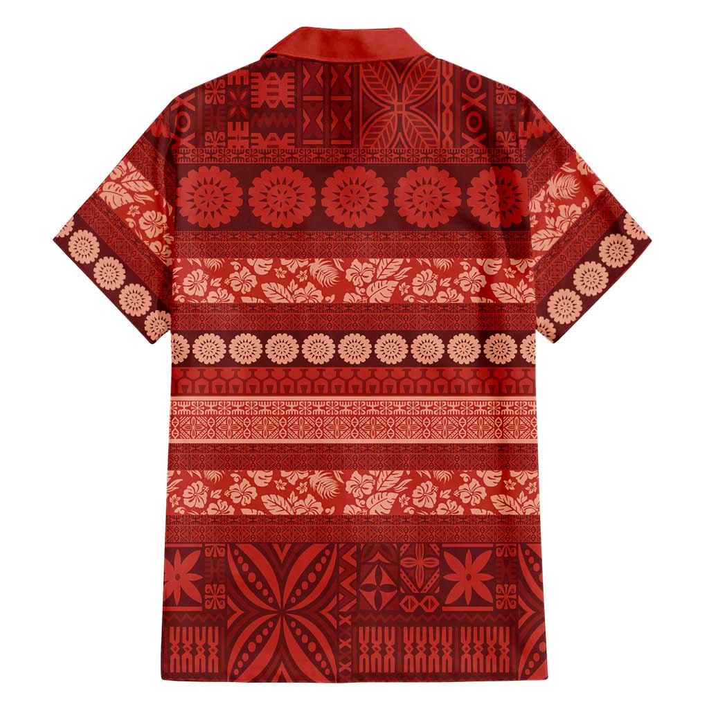 Fiji Marau na Kerisimasi Family Matching Puletasi and Hawaiian Shirt Red Tapa Masi Inspired Christmas LT9 - Polynesian Pride