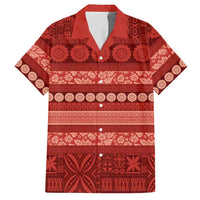 Fiji Marau na Kerisimasi Hawaiian Shirt Red Tapa Masi Inspired Christmas - Polynesian Pride