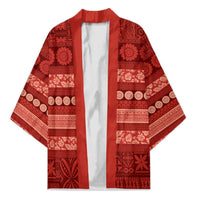 Fiji Marau na Kerisimasi Kimono Red Tapa Masi Inspired Christmas LT9 Unisex Red - Polynesian Pride