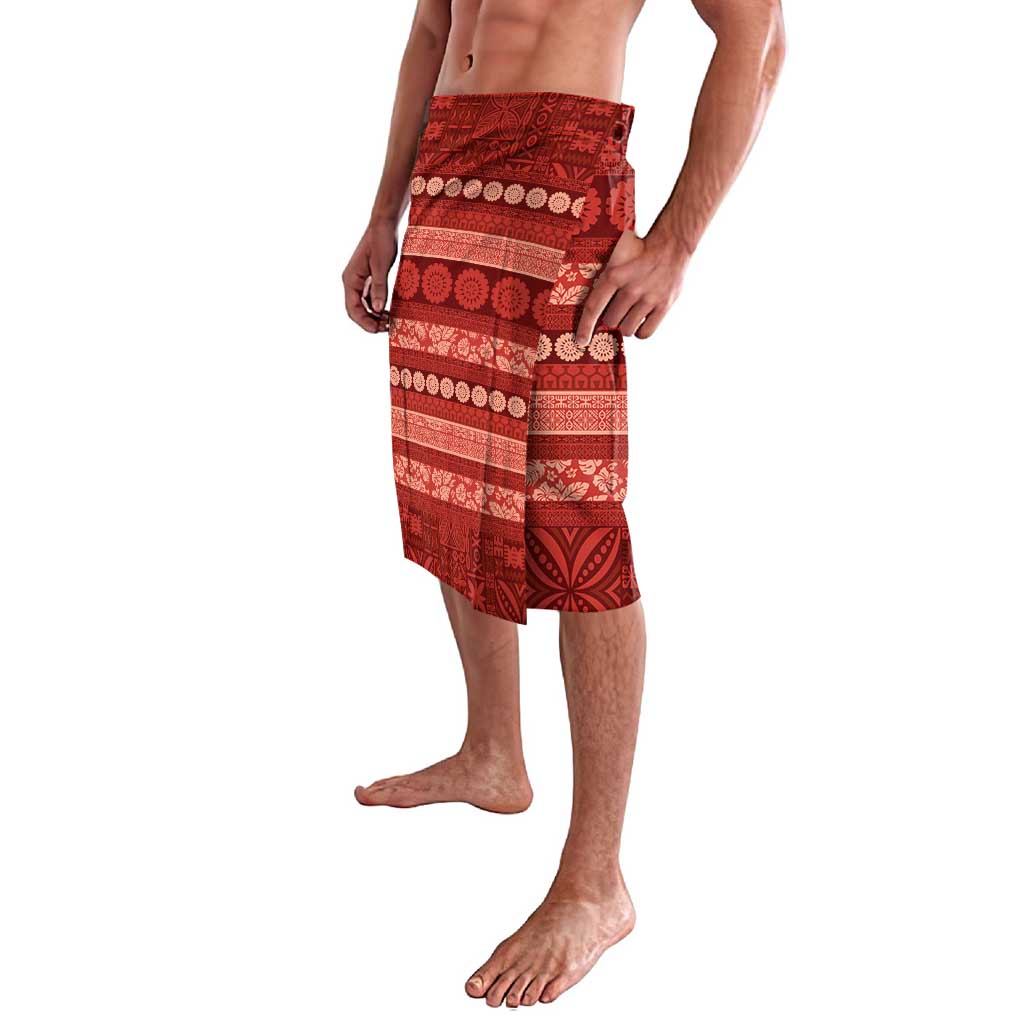 Fiji Marau na Kerisimasi Lavalava Red Tapa Masi Inspired Christmas - Polynesian Pride