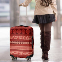 Fiji Marau na Kerisimasi Luggage Cover Red Tapa Masi Inspired Christmas - Polynesian Pride