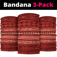 Fiji Marau na Kerisimasi Neck Gaiter Red Tapa Masi Inspired Christmas LT9 package One Size: 25*50cm Red - Polynesian Pride