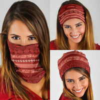 Fiji Marau na Kerisimasi Neck Gaiter Red Tapa Masi Inspired Christmas LT9 - Polynesian Pride