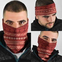 Fiji Marau na Kerisimasi Neck Gaiter Red Tapa Masi Inspired Christmas LT9 - Polynesian Pride