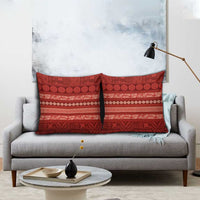 Fiji Marau na Kerisimasi Pillow Cover Red Tapa Masi Inspired Christmas - Polynesian Pride
