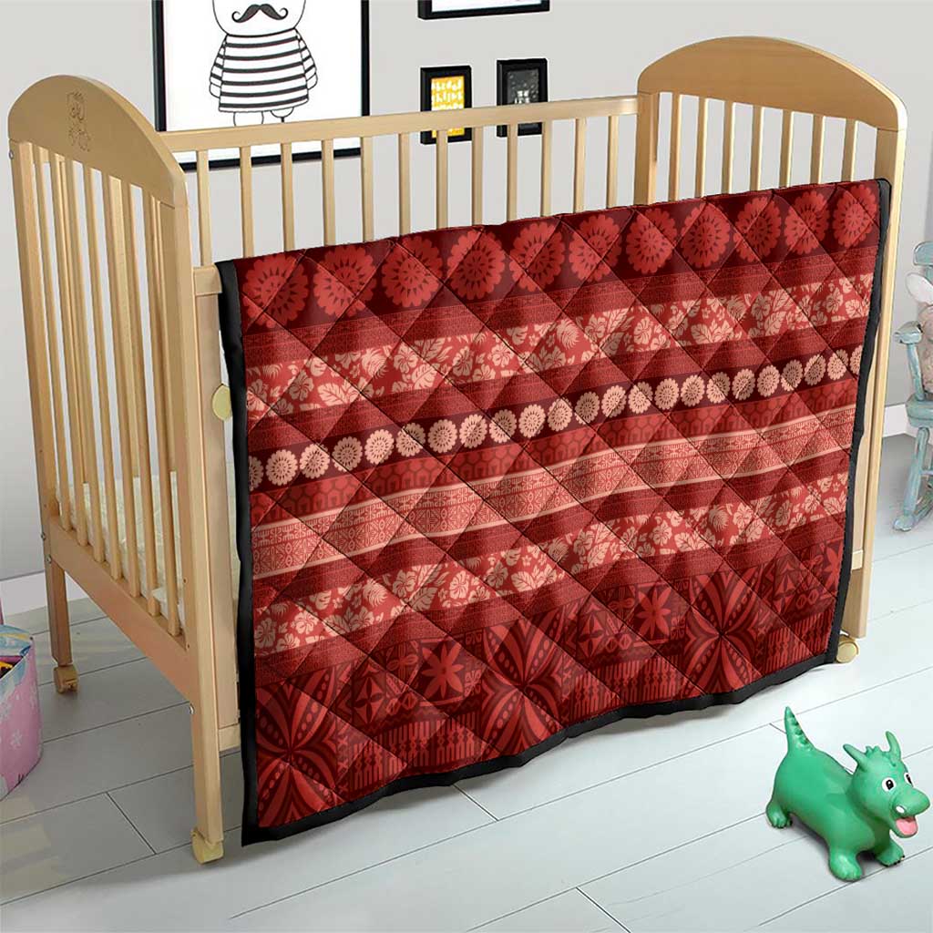 Fiji Marau na Kerisimasi Quilt Red Tapa Masi Inspired Christmas - Polynesian Pride