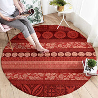 Fiji Marau na Kerisimasi Round Carpet Red Tapa Masi Inspired Christmas LT9 - Polynesian Pride