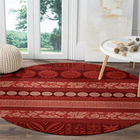 Fiji Marau na Kerisimasi Round Carpet Red Tapa Masi Inspired Christmas LT9 - Polynesian Pride