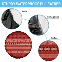 Fiji Marau na Kerisimasi Spare Tire Cover Red Tapa Masi Inspired Christmas - Polynesian Pride