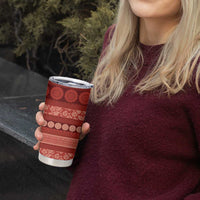 Fiji Marau na Kerisimasi Tumbler Cup Red Tapa Masi Inspired Christmas - Polynesian Pride