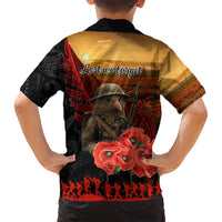 Maori Kiwi Soldier Fern Tattoo ANZAC Day Family Matching Off Shoulder Maxi Dress and Hawaiian Shirt Lest We Forget LT9 - Polynesian Pride