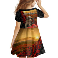 Maori Kiwi Soldier Fern Tattoo ANZAC Day Family Matching Off Shoulder Maxi Dress and Hawaiian Shirt Lest We Forget LT9 - Polynesian Pride