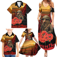 Maori Kiwi Soldier Fern Tattoo ANZAC Day Family Matching Summer Maxi Dress and Hawaiian Shirt Lest We Forget LT9 - Polynesian Pride