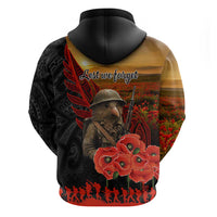 Maori Kiwi Soldier Fern Tattoo ANZAC Day Hoodie Lest We Forget LT9 - Polynesian Pride