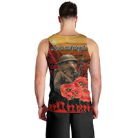 Maori Kiwi Soldier Fern Tattoo ANZAC Day Men Tank Top Lest We Forget
