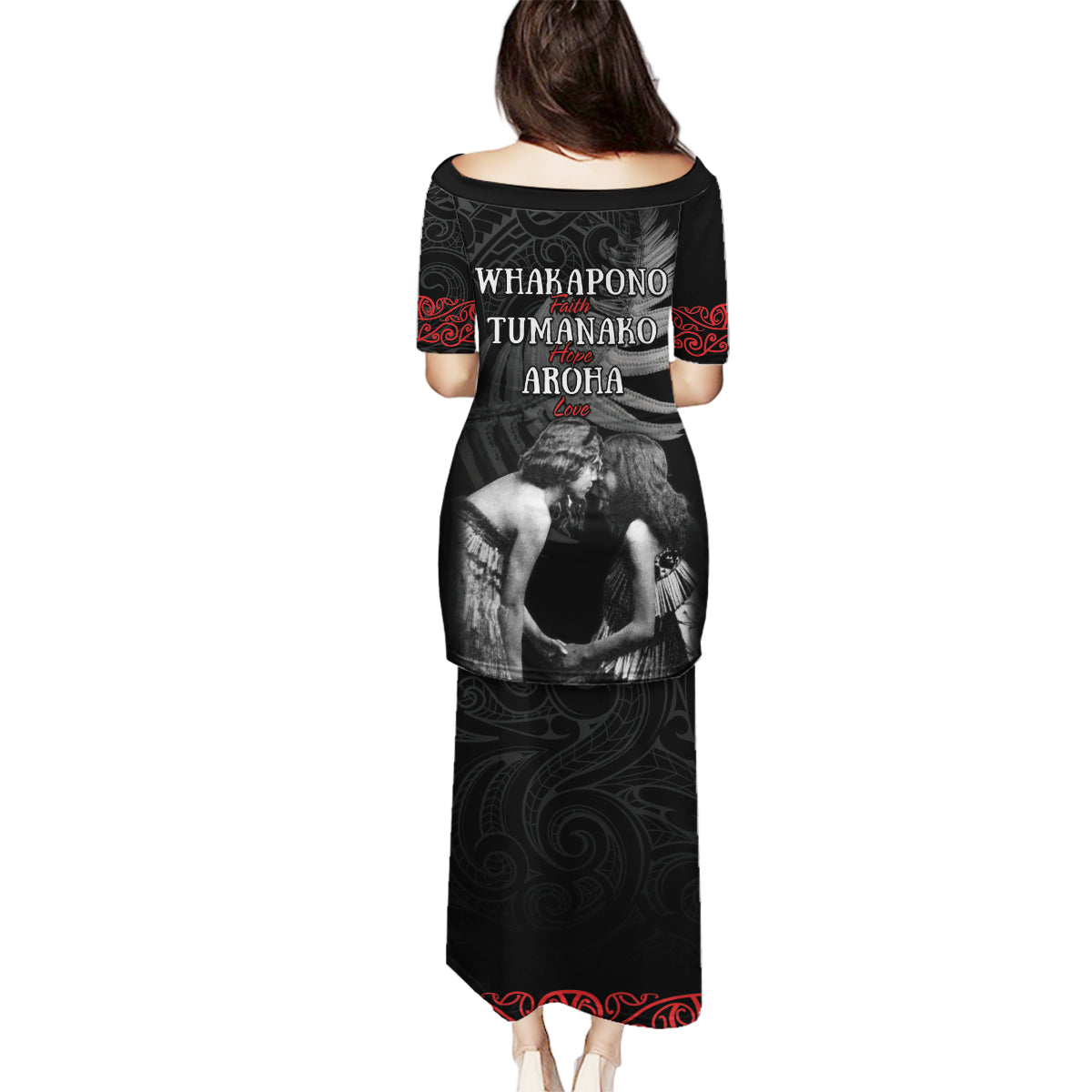 New Zealand Mother's Day Family Matching Puletasi and Hawaiian Shirt Maori Hongi Aroha Ahau Ki A Koe Mama LT9 - Polynesian Pride