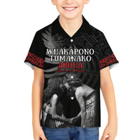 New Zealand Mother's Day Kid Hawaiian Shirt Maori Hongi Aroha Ahau Ki A Koe Mama LT9 Kid Black - Polynesian Pride