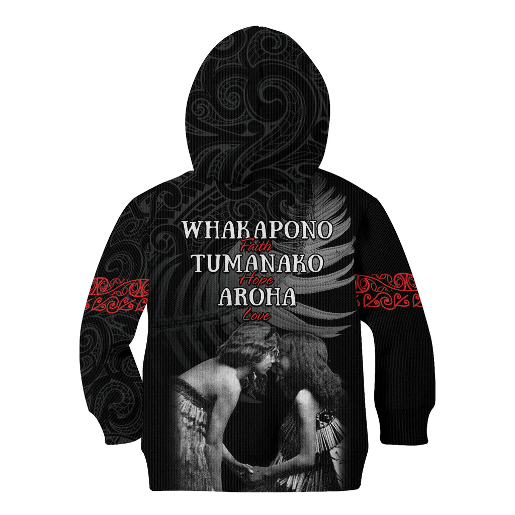 New Zealand Mother's Day Kid Hoodie Maori Hongi Aroha Ahau Ki A Koe Mama LT9 - Polynesian Pride