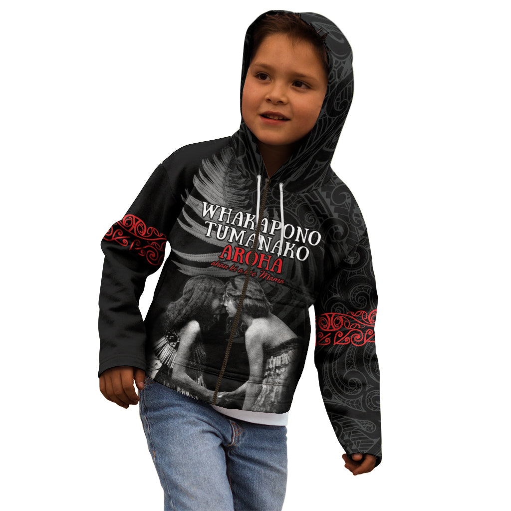 New Zealand Mother's Day Kid Hoodie Maori Hongi Aroha Ahau Ki A Koe Mama LT9 - Polynesian Pride
