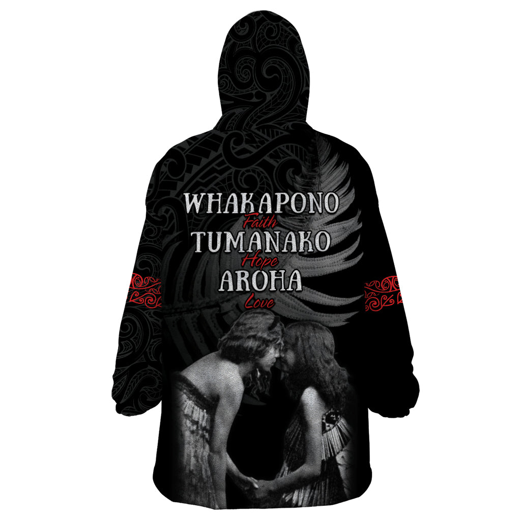 New Zealand Mother's Day Wearable Blanket Hoodie Maori Hongi Aroha Ahau Ki A Koe Mama LT9 - Polynesian Pride