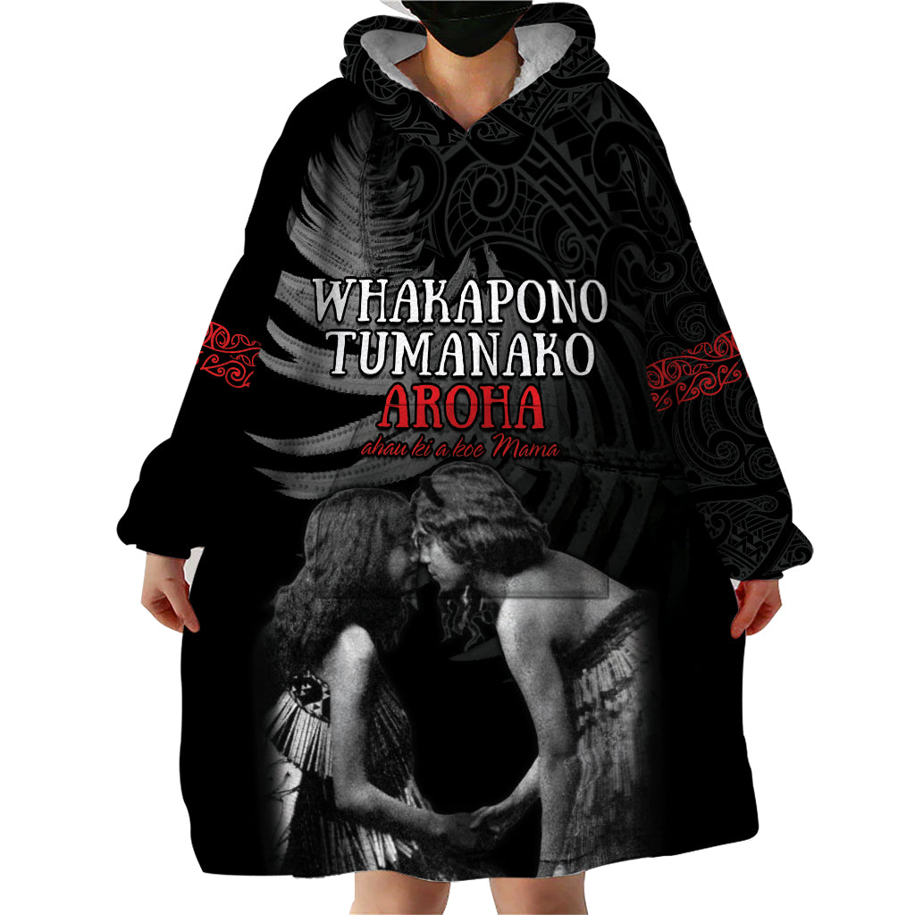 New Zealand Mother's Day Wearable Blanket Hoodie Maori Hongi Aroha Ahau Ki A Koe Mama LT9 - Polynesian Pride