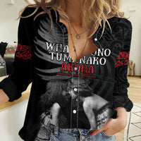 New Zealand Mother's Day Women Casual Shirt Maori Hongi Aroha Ahau Ki A Koe Mama LT9 Female Black - Polynesian Pride