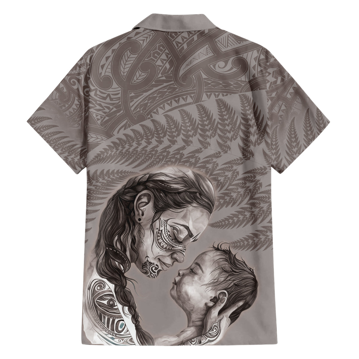 New Zealand Mother's Day Family Matching Short Sleeve Bodycon Dress and Hawaiian Shirt Maori Mo Toku Mama Silver Fern LT9 - Polynesian Pride