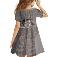 New Zealand Mother's Day Family Matching Summer Maxi Dress and Hawaiian Shirt Maori Mo Toku Mama Silver Fern LT9 - Polynesian Pride
