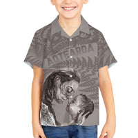 New Zealand Mother's Day Family Matching Summer Maxi Dress and Hawaiian Shirt Maori Mo Toku Mama Silver Fern LT9 Son's Shirt Nude - Polynesian Pride