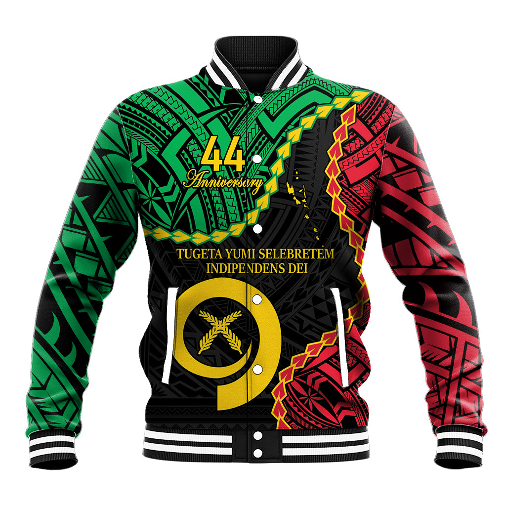 Personalised Vanuatu 44th Anniversary Baseball Jacket Tugeta Yumi Selebretem Indipendens Dei