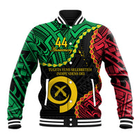 Personalised Vanuatu 44th Anniversary Baseball Jacket Tugeta Yumi Selebretem Indipendens Dei