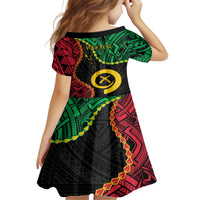 Personalised Vanuatu 44th Anniversary Family Matching Off The Shoulder Long Sleeve Dress and Hawaiian Shirt Tugeta Yumi Selebretem Indipendens Dei LT9 - Polynesian Pride