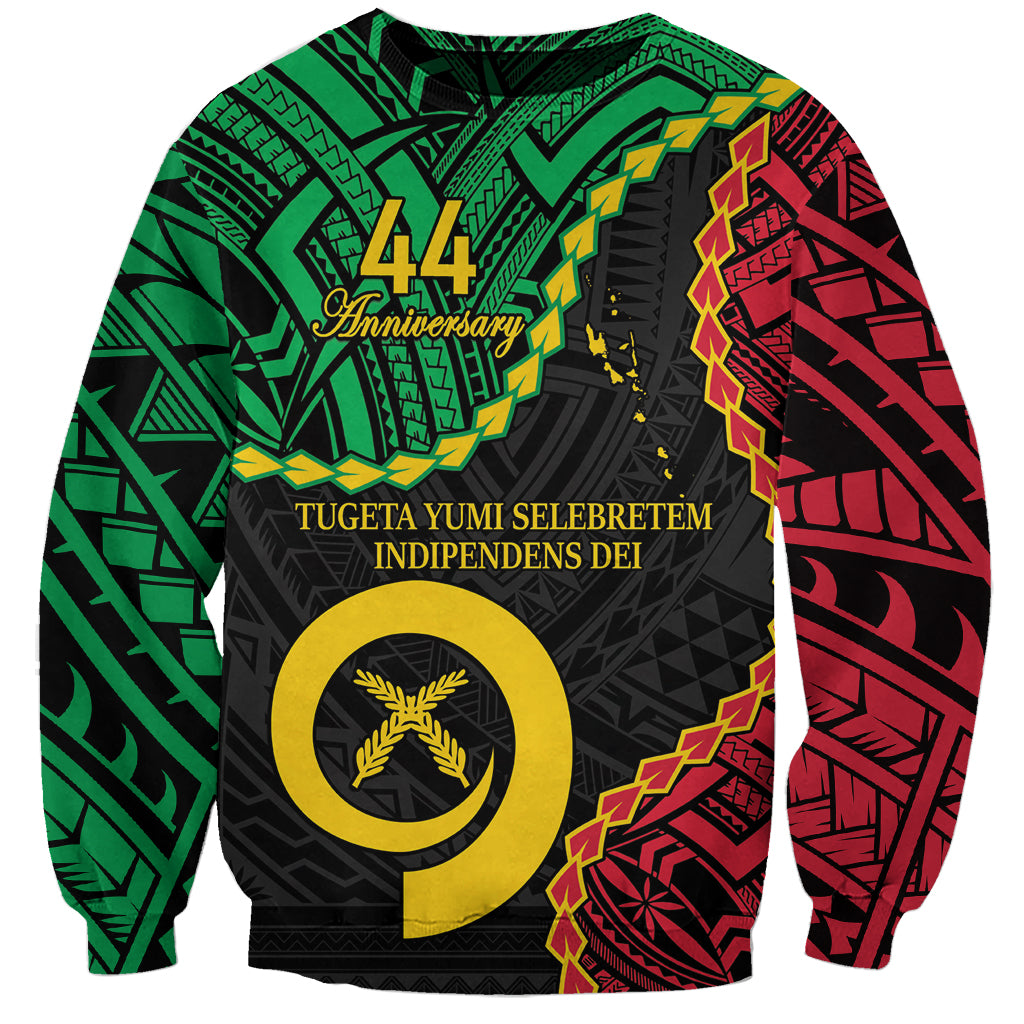 Personalised Vanuatu 44th Anniversary Sweatshirt Tugeta Yumi Selebretem Indipendens Dei