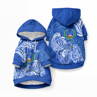 FSM Pohnpei State Pet Hoodie Polynesian Floral Tribal LT9 Pullover Blue - Polynesian Pride