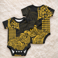Hawaii Kakau Baby Onesie Polynesian Floral Tribal Gold Version LT9 - Polynesian Pride