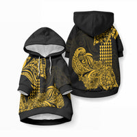 Hawaii Kakau Pet Hoodie Polynesian Floral Tribal Gold Version LT9 Pullover Gold - Polynesian Pride