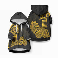 Hawaii Kakau Pet Hoodie Polynesian Floral Tribal Gold Version LT9 Zip-up Gold - Polynesian Pride