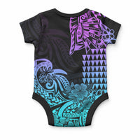 Hawaii Kakau Baby Onesie Polynesian Floral Tribal Heliotrope Version LT9 - Polynesian Pride